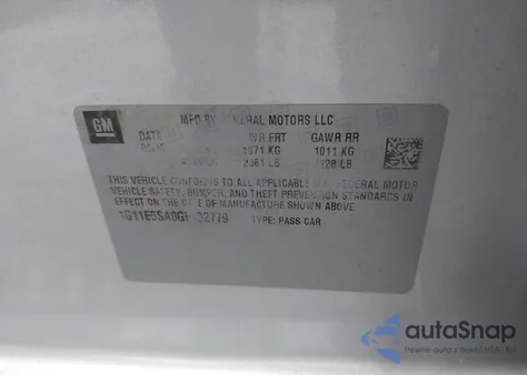 2016 Chevrolet Malibu Limited Ltz z USA, uszkodzony, nr VIN 1G11E5SA0GF132779